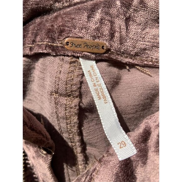FREE PEOPLE TAUPE BROWN CRUSHED VELVET STRAIGHT LEG 5 POCKET PANTS JEANS SIZE 29 - Picture 3 of 10